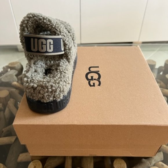 UGG® Oh Fluffita Burnt Olive Genuine Shearling Slingback Sandals - Picture 5 of 10